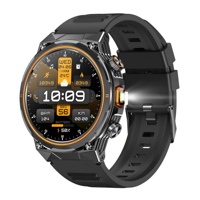AK81 BT Call Smart Watch, Support Blood Pressure / Heart Rate / Sports Wellness Tracking Fitness Tracker(Black Silicone)