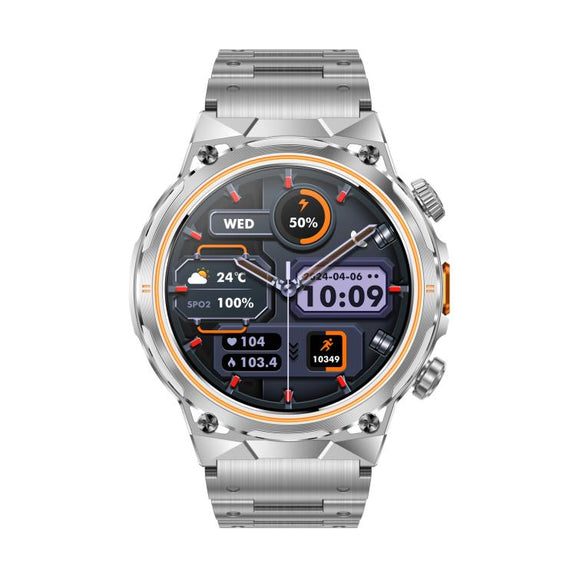 AK81 BT Call Smart Watch, Support Blood Pressure / Heart Rate / Sports Wellness Tracking Fitness Tracker(Silver Steel)