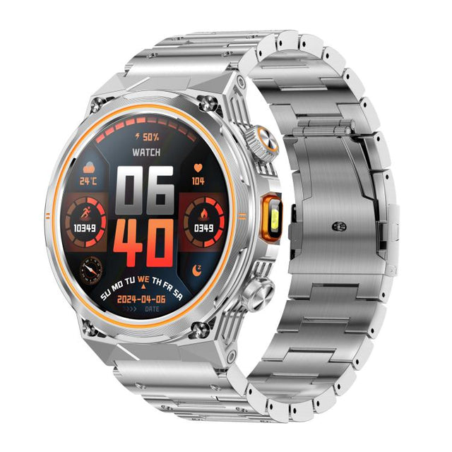 AK81 BT Call Smart Watch, Support Blood Pressure / Heart Rate / Sports Wellness Tracking Fitness Tracker(Silver Steel)