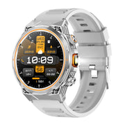 AK81 BT Call Smart Watch, Support Blood Pressure / Heart Rate / Sports Wellness Tracking Fitness Tracker(Silver Silicone)