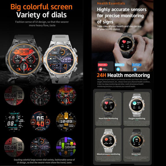 AK81 BT Call Smart Watch, Support Blood Pressure / Heart Rate / Sports Wellness Tracking Fitness Tracker(Silver Silicone)
