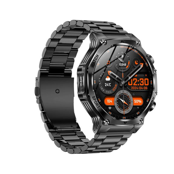 AK82 BT Call Smart Watch, Support Blood Oxygen / Blood Pressure / Heart Rate / Sports Wellness Tracking Fitness Tracker(Space Gray  Steel)