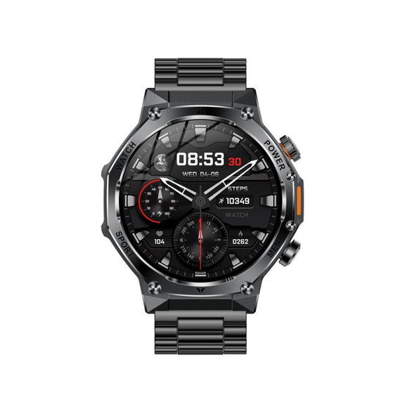 AK82 BT Call Smart Watch, Support Blood Oxygen / Blood Pressure / Heart Rate / Sports Wellness Tracking Fitness Tracker(Space Gray  Steel)