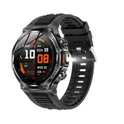 AK82 BT Call Smart Watch, Support Blood Oxygen / Blood Pressure / Heart Rate / Sports Wellness Tracking Fitness Tracker(Space Gray Black Silicone)