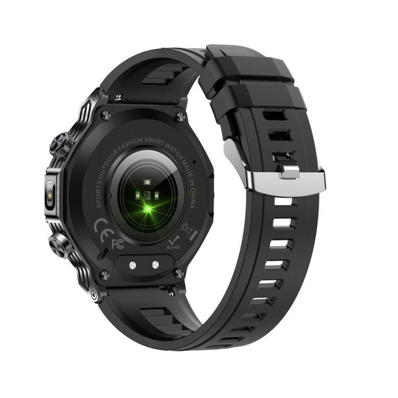 AK82 BT Call Smart Watch, Support Blood Oxygen / Blood Pressure / Heart Rate / Sports Wellness Tracking Fitness Tracker(Space Gray Black Silicone)