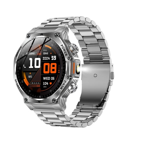 AK82 BT Call Smart Watch, Support Blood Oxygen / Blood Pressure / Heart Rate / Sports Wellness Tracking Fitness Tracker(Silver Steel)
