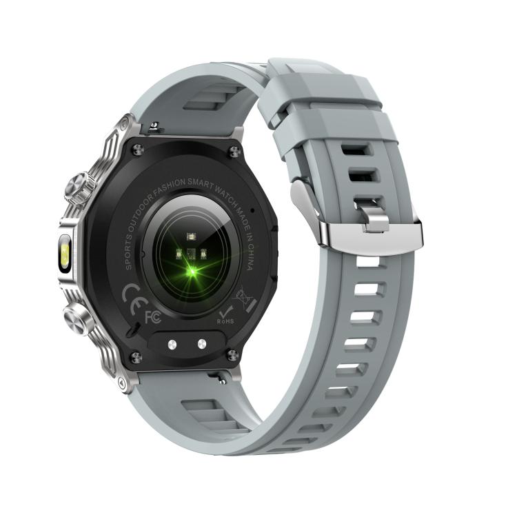 AK82 BT Call Smart Watch, Support Blood Oxygen / Blood Pressure / Heart Rate / Sports Wellness Tracking Fitness Tracker(Silver Grey Silicone)