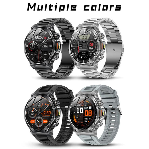 AK82 BT Call Smart Watch, Support Blood Oxygen / Blood Pressure / Heart Rate / Sports Wellness Tracking Fitness Tracker(Silver Grey Silicone)