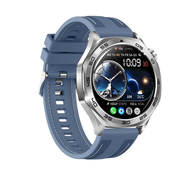 AK83 BT Call Smart Watch, Support Blood Pressure / Heart Rate / Sports Wellness Tracking Fitness Tracker(Steel Blue Braid Silicone)