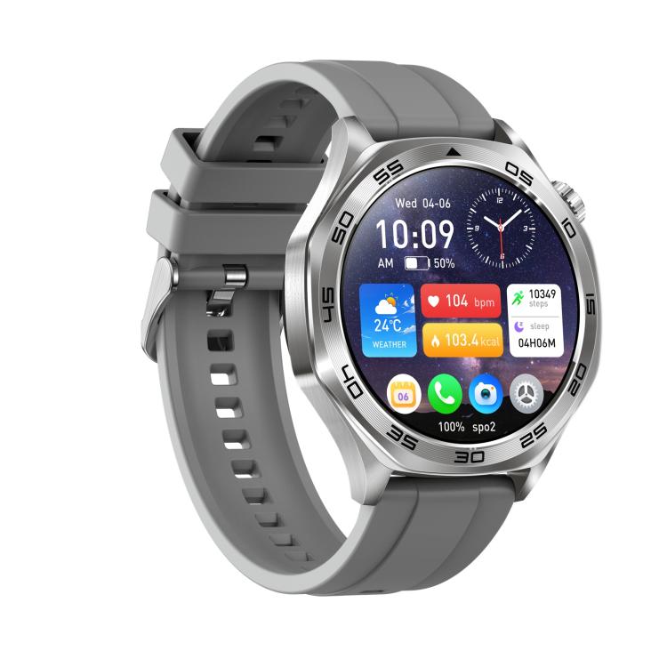 AK83 BT Call Smart Watch, Support Blood Pressure / Heart Rate / Sports Wellness Tracking Fitness Tracker(Steel Grey Silicone)