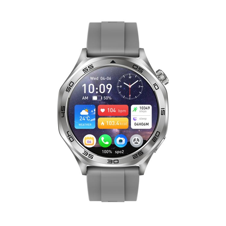 AK83 BT Call Smart Watch, Support Blood Pressure / Heart Rate / Sports Wellness Tracking Fitness Tracker(Steel Grey Silicone)