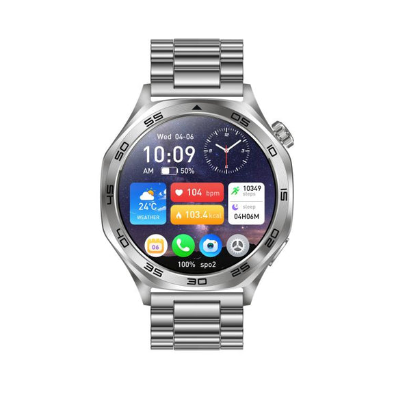 AK83 BT Call Smart Watch, Support Blood Pressure / Heart Rate / Sports Wellness Tracking Fitness Tracker(Steel 3-Bead Steel)