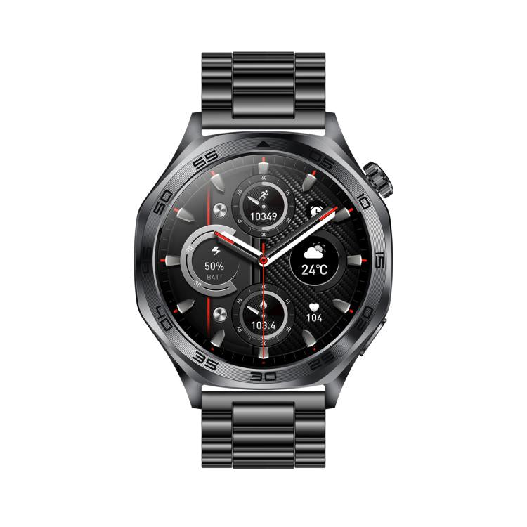 AK83 BT Call Smart Watch, Support Blood Pressure / Heart Rate / Sports Wellness Tracking Fitness Tracker(Black 3-Bead Steel)