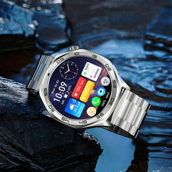 AK83 BT Call Smart Watch, Support Blood Pressure / Heart Rate / Sports Wellness Tracking Fitness Tracker(Steel Blue Braid Silicone)