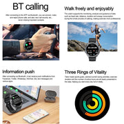 AK83 BT Call Smart Watch, Support Blood Pressure / Heart Rate / Sports Wellness Tracking Fitness Tracker(Black Braid Silicone)