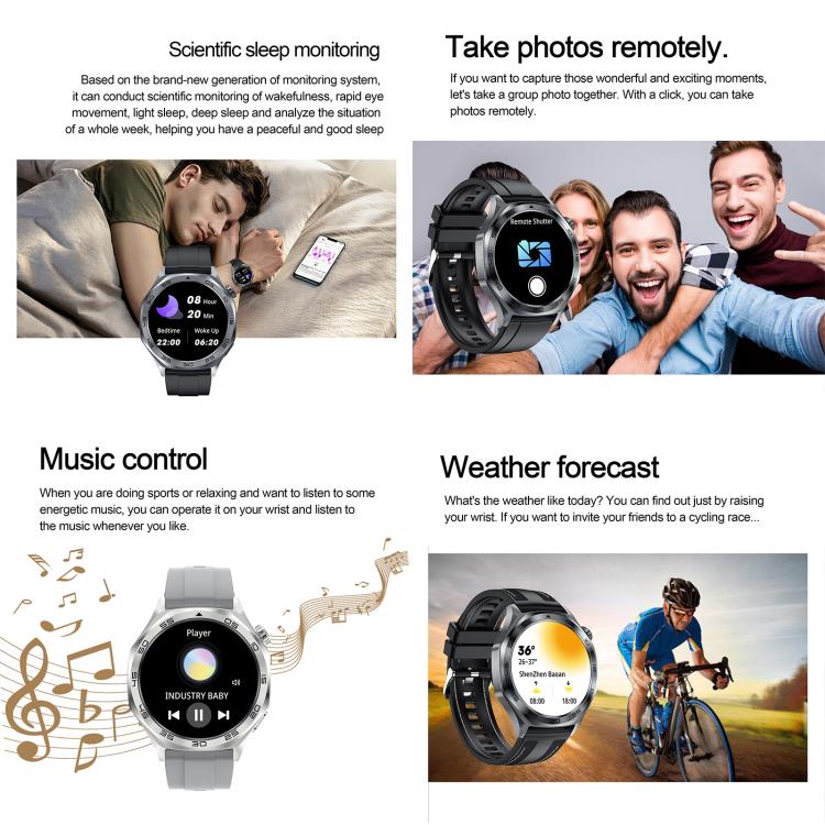 AK83 BT Call Smart Watch, Support Blood Pressure / Heart Rate / Sports Health Monitoring Fitness Tracker(Steel Grey Silicone) - free shipping - PMC TechLife - Order now!