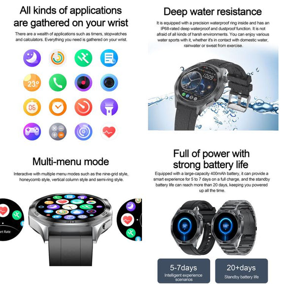 AK83 BT Call Smart Watch, Support Blood Pressure / Heart Rate / Sports Wellness Tracking Fitness Tracker(Black Silicone)