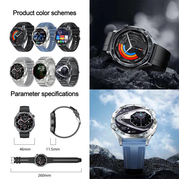 AK83 BT Call Smart Watch, Support Blood Pressure / Heart Rate / Sports Wellness Tracking Fitness Tracker(Black Braid Silicone)