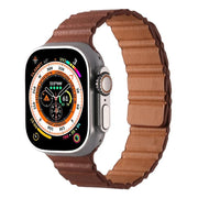 For Apple Watch 42mm / 41mm / 40mm / 38mm Magnetic PU Leather Watch Band(Brown)