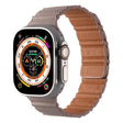 For Apple Watch 42mm / 41mm / 40mm / 38mm Magnetic PU Leather Watch Band(Khaki) - Watch Bands by PMC TechLife | Online Shopping South Africa | PMC TechLife | Buy Now Pay Later Mobicred