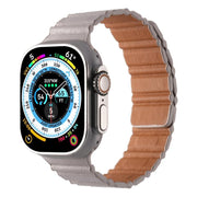 For Apple Watch 42mm / 41mm / 40mm / 38mm Magnetic PU Leather Watch Band(Starlight)