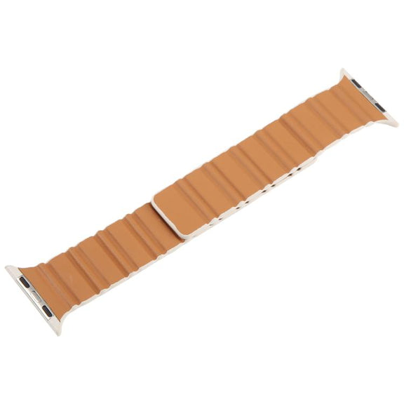 For Apple Watch 42mm / 41mm / 40mm / 38mm Magnetic PU Leather Watch Band(Bronzing)