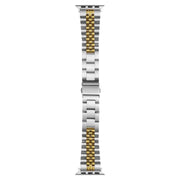 For Apple Watch 46mm / 49mm / 45mm / 44mm Quick Release Five-bead Metal Watch Band(Silver Gold)