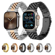 For Apple Watch 46mm / 49mm / 45mm / 44mm Quick Release Five-bead Metal Watch Band(Silver Gold)