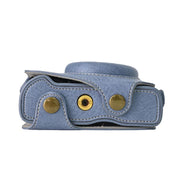 For Canon G7 X Mark III / G7X3 Retro Litchi Texture Leather Full Body Camera Case Bag with Strap(Blue)