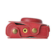 For Canon G7 X Mark III / G7X3 Retro Litchi Texture Leather Full Body Camera Case Bag with Strap(Red)