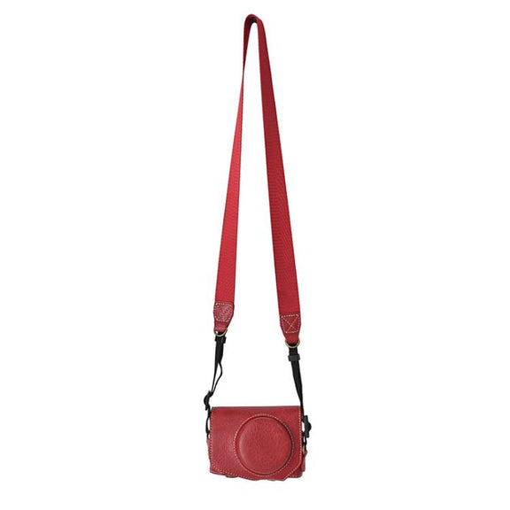 For Canon G7 X Mark III / G7X3 Retro Litchi Texture Leather Full Body Camera Case Bag with Strap(Red)