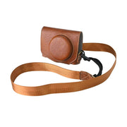For Canon G7 X Mark III / G7X3 Retro Litchi Texture Leather Full Body Camera Case Bag with Strap(Coffee)