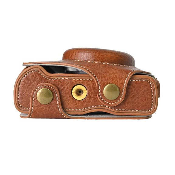 For Canon G7 X Mark III / G7X3 Retro Litchi Texture Leather Full Body Camera Case Bag with Strap(Coffee)
