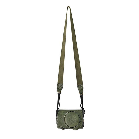 For Canon G7 X Mark III / G7X3 Retro Litchi Texture Leather Full Body Camera Case Bag with Strap(Green)