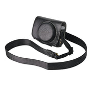 For Canon G7 X Mark III / G7X3 Retro Litchi Texture Leather Full Body Camera Case Bag with Strap(Black)
