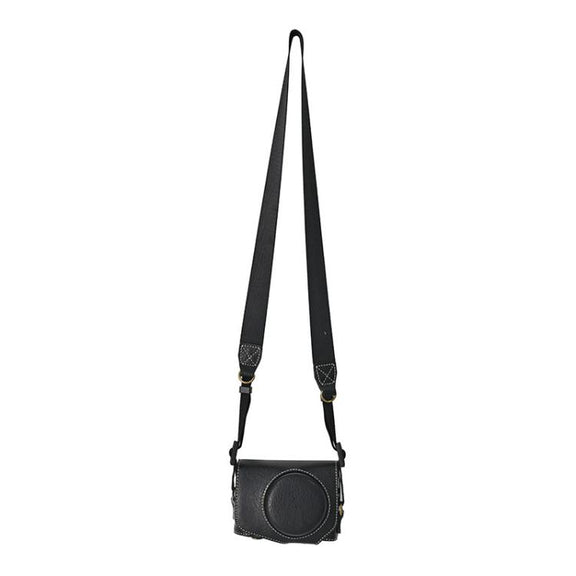 For Canon G7 X Mark III / G7X3 Retro Litchi Texture Leather Full Body Camera Case Bag with Strap(Black)