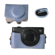 For Canon PowerShot SX740 HS Retro Litchi Texture Leather Full Body Camera Case Bag with Strap(Blue)
