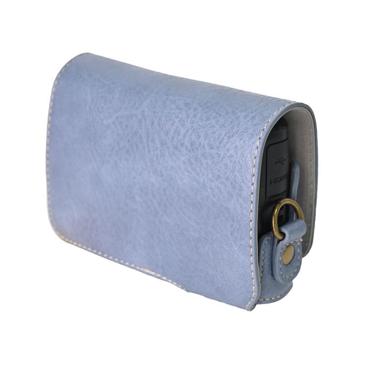 For Canon PowerShot SX740 HS Retro Litchi Texture Leather Full Body Camera Case Bag with Strap(Blue) - free shipping - PMC TechLife - Order now!