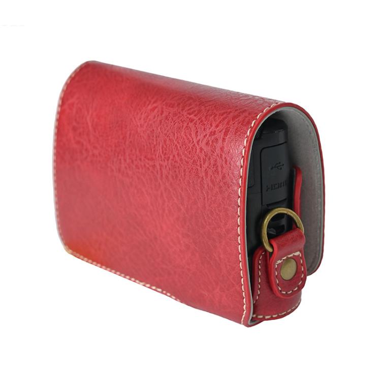 For Canon PowerShot SX740 HS Retro Litchi Texture Leather Full Body Camera Case Bag with Strap(Red)