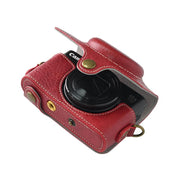 For Canon PowerShot SX740 HS Retro Litchi Texture Leather Full Body Camera Case Bag with Strap(Red)