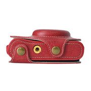 For Canon PowerShot SX740 HS Retro Litchi Texture Leather Full Body Camera Case Bag with Strap(Red)