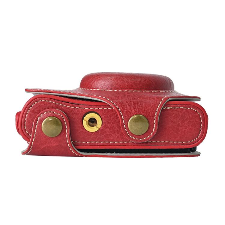 For Canon PowerShot SX740 HS Retro Litchi Texture Leather Full Body Camera Case Bag with Strap(Red)