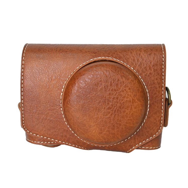 For Canon PowerShot SX740 HS Retro Litchi Texture Leather Full Body Camera Case Bag with Strap(Coffee) - free shipping - PMC TechLife - Order now!