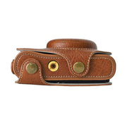 For Canon PowerShot SX740 HS Retro Litchi Texture Leather Full Body Camera Case Bag with Strap(Coffee)