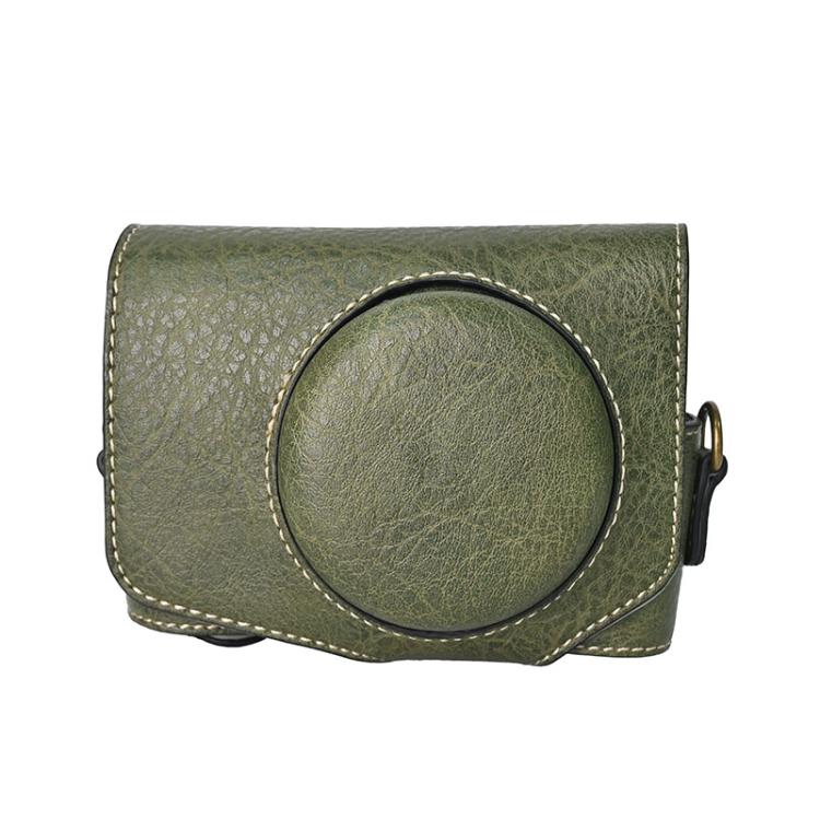 For Canon PowerShot SX740 HS Retro Litchi Texture Leather Full Body Camera Case Bag with Strap(Green) - free shipping - PMC Jewellery - Order now!