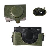 For Canon PowerShot SX740 HS Retro Litchi Texture Leather Full Body Camera Case Bag with Strap(Green)