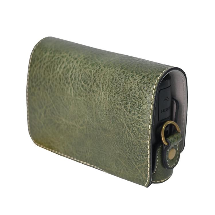 For Canon PowerShot SX740 HS Retro Litchi Texture Leather Full Body Camera Case Bag with Strap(Green) - free shipping - PMC TechLife - Order now!
