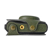 For Canon PowerShot SX740 HS Retro Litchi Texture Leather Full Body Camera Case Bag with Strap(Green)