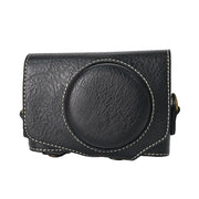 For Canon PowerShot SX740 HS Retro Litchi Texture Leather Full Body Camera Case Bag with Strap(Black)