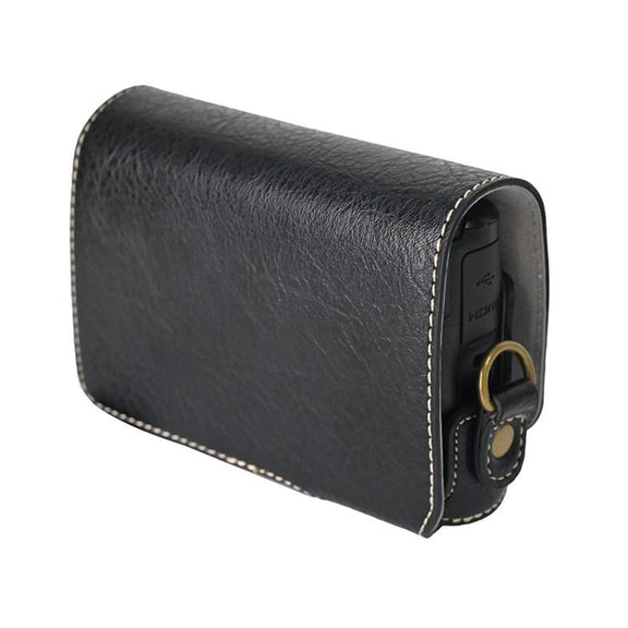 For Canon PowerShot SX740 HS Retro Litchi Texture Leather Full Body Camera Case Bag with Strap(Black)